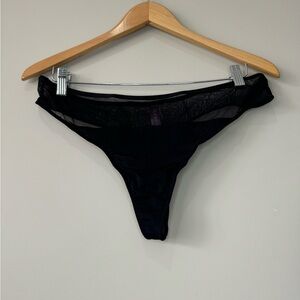 Adore Me NWT Sheer Panel Black Women's Intimate Thong Panties size 1X